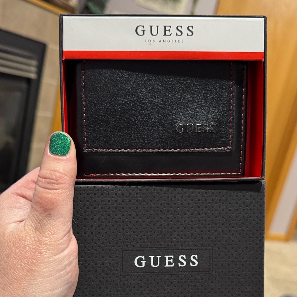 Guess Black and Red Card Holder